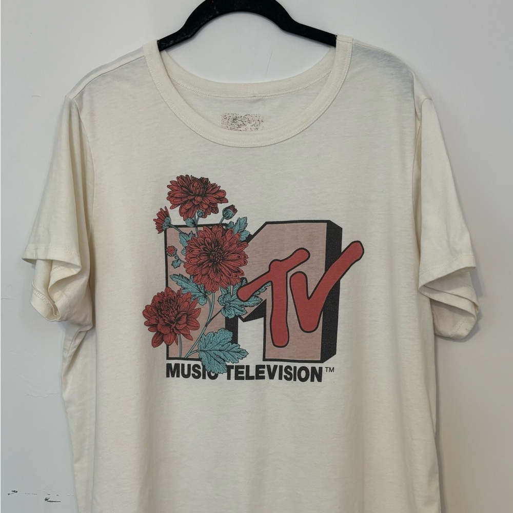 MTV Graphic Tee with Floral Design